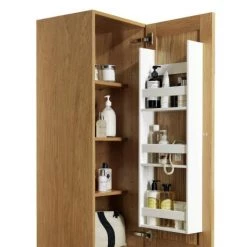 Miller - New York Tall Cabinet with Door Storage & Drawers - Black -Arezzo Bathroom Furniture Shop 594H 2 D1NNN 460