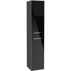 Villeroy and Boch Avento Crystal Black Wall Hung Tall Cabinet