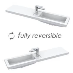 Arezzo 1100 Matt Blue Slimline Combination Vanity Unit (Chrome Flush & Handles) -Arezzo Bathroom Furniture Shop AZ11BCHSL N D5 460