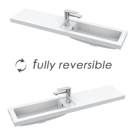 Arezzo 1100 Matt Grey Slimline Combination Vanity Unit (Matt Black Flush & Handles) 5 Arezzo 1100 Matt Grey Slimline Combination Vanity Unit (Matt Black Flush & Handles) - Image 5