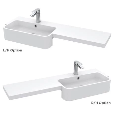 Arezzo 1100 Matt Green Semi-Recessed Round Combination Vanity Unit (Matt Black Flush & Handles) 5 Arezzo 1100 Matt Green Semi-Recessed Round Combination Vanity Unit (Matt Black Flush & Handles) - Image 5