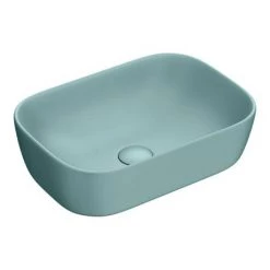 Arezzo 600 Grey Floor Standing Unit with Green Rectangular Counter Top Basin + Toilet Pack -Arezzo Bathroom Furniture Shop AZ6GGNCTP2 n detail1 460