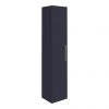 Arezzo Wall Hung Tall Storage Cabinet - Matt Blue - with Industrial Style Brushed Brass Handle
