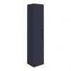 Arezzo Matt Blue Wall Hung Tall Storage Cabinet with Matt Black Handle