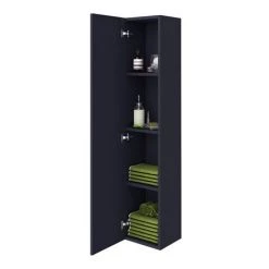 Arezzo Wall Hung Tall Storage Cabinet - Matt Blue - with Industrial Style Chrome Handle 7 Arezzo Wall Hung Tall Storage Cabinet - Matt Blue - with Industrial Style Chrome Handle -Arezzo Bathroom Furniture Shop AZB14WHCCHIS d3 460