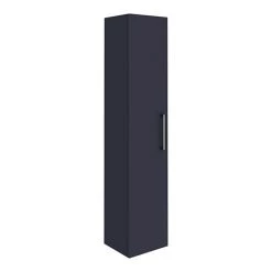 Arezzo Matt Blue Wall Hung Tall Storage Cabinet with Chrome Handle
