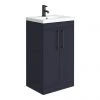 Arezzo 500 Matt Blue Floor Standing Vanity Unit with Matt Black Handles