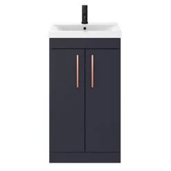 Arezzo 500 Matt Blue Floor Standing Vanity Unit with Rose Gold Handles 6 Arezzo 500 Matt Blue Floor Standing Vanity Unit with Rose Gold Handles -Arezzo Bathroom Furniture Shop AZB5FSVRG d2 460