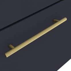 Arezzo Wall Hung Vanity Unit - Matt Blue - 500mm with Industrial Style Brushed Brass Handle -Arezzo Bathroom Furniture Shop AZB5WHVBBIS d2 460