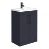 Arezzo 600 Matt Blue Floor Standing Vanity Unit with Matt Black Handles