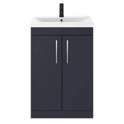 Arezzo 600 Matt Blue Floor Standing Vanity Unit with Chromes Handles -Arezzo Bathroom Furniture Shop AZB6FSVCH detail3 460