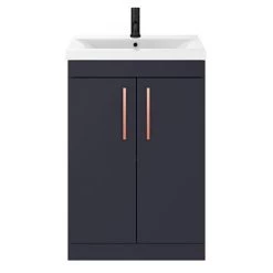 Arezzo 600 Matt Blue Floor Standing Vanity Unit with Rose Gold Handles 8 Arezzo 600 Matt Blue Floor Standing Vanity Unit with Rose Gold Handles -Arezzo Bathroom Furniture Shop AZB6FSVRG nd1 460