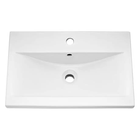 Arezzo 600 Matt Blue Wall Hung 2-Drawers Vanity Unit with Brushed Brass Handles 2 Arezzo 600 Matt Blue Wall Hung 2-Drawers Vanity Unit with Brushed Brass Handles - Image 2