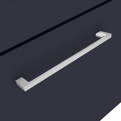 Arezzo Wall Hung Countertop Vanity Unit - Matt Blue - 600mm w. Matt White Marble Worktop & Chrome Handle 2 Arezzo Wall Hung Countertop Vanity Unit - Matt Blue - 600mm w. Matt White Marble Worktop & Chrome Handle - Image 2