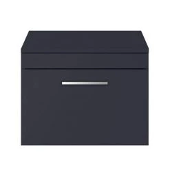 Arezzo Wall Hung Countertop Vanity Unit - Matt Blue - 600mm with Chrome Handle -Arezzo Bathroom Furniture Shop AZB6WHWCH nd1 460