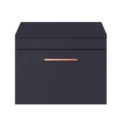 Arezzo Wall Hung Countertop Vanity Unit - Matt Blue - 600mm with Rose Gold Handle 6 Arezzo Wall Hung Countertop Vanity Unit - Matt Blue - 600mm with Rose Gold Handle -Arezzo Bathroom Furniture Shop AZB6WHWRG nd2 460