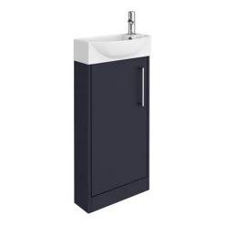 Arezzo Matt Blue 450mm 1TH Floor Standing Cloakroom Vanity Unit -Arezzo Bathroom Furniture Shop AZBLU4FS d4 460