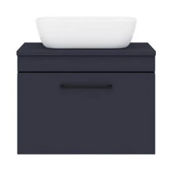 Arezzo Wall Hung Countertop Basin Unit - Blue with Black Handle - 600mm inc. Basin -Arezzo Bathroom Furniture Shop AZBWHMB465 d4 460