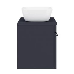 Arezzo Wall Hung Countertop Basin Unit - Blue with Black Handle - 600mm inc. Basin -Arezzo Bathroom Furniture Shop AZBWHMB465 d5 460