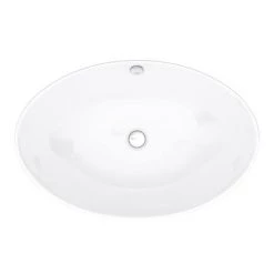 Arezzo Floating Basin Shelf with Drawer - Matt White - 600mm inc. Oval Basin -Arezzo Bathroom Furniture Shop AZCTWHT6B3 d4 460