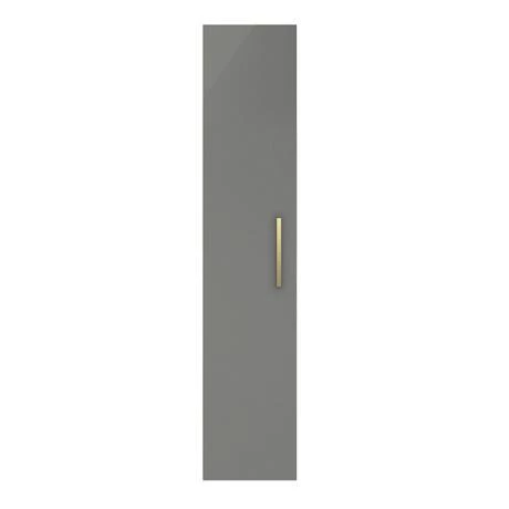 Arezzo Matt Grey Wall Hung Tall Storage Cabinet with Brushed Brass Handle 2 Arezzo Matt Grey Wall Hung Tall Storage Cabinet with Brushed Brass Handle - Image 2