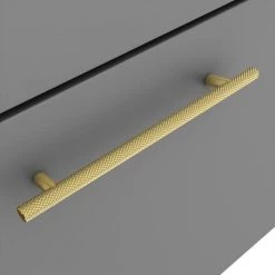 Arezzo Wall Hung Vanity Unit - Matt Grey - 500mm with Industrial Style Brushed Brass Handle -Arezzo Bathroom Furniture Shop AZG5WHVBBIS d2 460