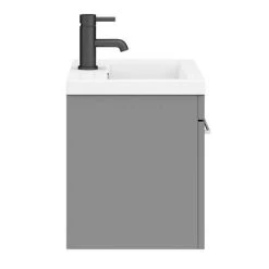 Arezzo 500 Matt Grey Wall Hung 1-Drawer Vanity Unit with Chrome Handle -Arezzo Bathroom Furniture Shop AZG5WHVCH d4 460