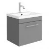 Arezzo Industrial Style 500 Matt Grey Wall Hung Vanity Unit with Chrome Handle