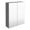 Arezzo 600 Matt Grey 2-Door Mirror Cabinet