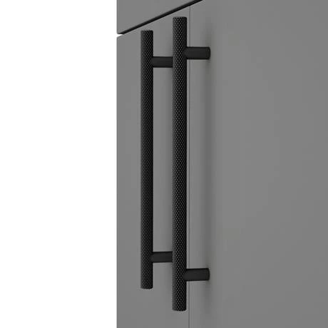 Arezzo Floor Standing Vanity Unit - Matt Grey - 600mm with Industrial Style Black Handles 3 Arezzo Floor Standing Vanity Unit - Matt Grey - 600mm with Industrial Style Black Handles - Image 3