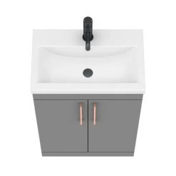 Arezzo 600 Matt Grey Floor Standing Vanity Unit with Rose Gold Handles 11 Arezzo 600 Matt Grey Floor Standing Vanity Unit with Rose Gold Handles -Arezzo Bathroom Furniture Shop AZG6FSVRG d6 460