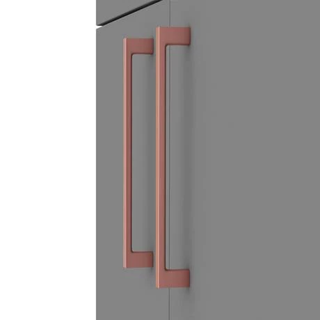 Arezzo Floor Standing Countertop Vanity Unit - Matt Grey - 600mm with Rose Gold Handles 3 Arezzo Floor Standing Countertop Vanity Unit - Matt Grey - 600mm with Rose Gold Handles - Image 3