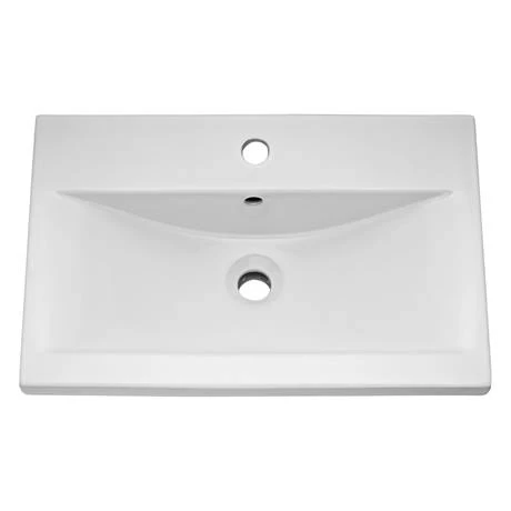 Arezzo 600 Matt Grey Wall Hung 1-Drawer Vanity Unit with Brushed Brass Handle 2 Arezzo 600 Matt Grey Wall Hung 1-Drawer Vanity Unit with Brushed Brass Handle - Image 2