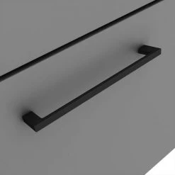 Arezzo 600 Matt Grey Wall Hung Vanity Unit with Matt Black Basin + Black Handle -Arezzo Bathroom Furniture Shop AZG6WHVBKB d2 460