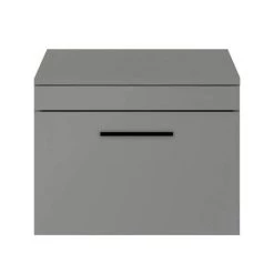 Arezzo Wall Hung Countertop Vanity Unit - Matt Grey - 600mm with Matt Black Handle -Arezzo Bathroom Furniture Shop AZG6WHWBK nd2 460