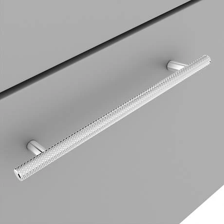 Arezzo Wall Hung Countertop Vanity Unit - Matt Grey - 600mm with Industrial Style Chrome Handle 2 Arezzo Wall Hung Countertop Vanity Unit - Matt Grey - 600mm with Industrial Style Chrome Handle - Image 2