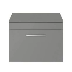Arezzo Wall Hung Countertop Vanity Unit - Matt Grey - 600mm with Chrome Handle -Arezzo Bathroom Furniture Shop AZG6WHWCH d2 460