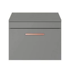Arezzo Wall Hung Countertop Vanity Unit - Matt Grey - 600mm with Rose Gold Handle -Arezzo Bathroom Furniture Shop AZG6WHWRG d2 460