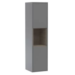 Arezzo Senza 1400mm Matt Grey / Vicenza Oak Wall Hung Tall Unit