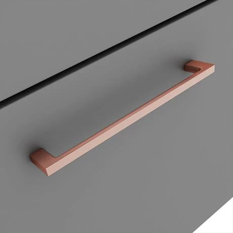 Arezzo Grey Wall Hung Sink Vanity Unit + Toilet Package with Rose Gold Handle 4 Arezzo Grey Wall Hung Sink Vanity Unit + Toilet Package with Rose Gold Handle - Image 4