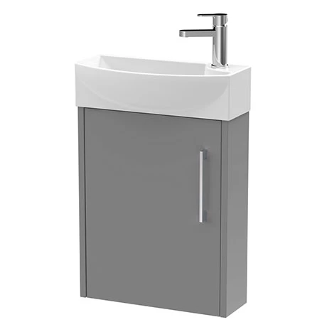 Arezzo Matt Grey 450mm 1TH Wall Hung Cloakroom Vanity Unit 1 Arezzo Matt Grey 450mm 1TH Wall Hung Cloakroom Vanity Unit