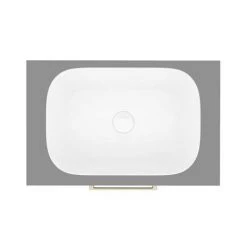 Arezzo Wall Hung Countertop Basin Unit - Grey with Brushed Brass Handle - 600mm inc. Basin 11 Arezzo Wall Hung Countertop Basin Unit - Grey with Brushed Brass Handle - 600mm inc. Basin -Arezzo Bathroom Furniture Shop AZGWHBB465 n d5 460