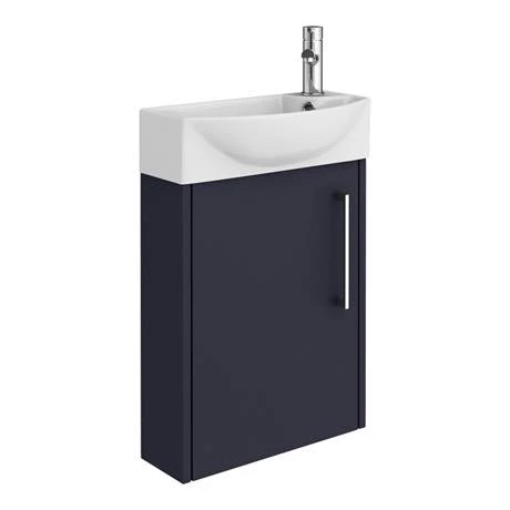 Arezzo Matt Blue 450mm 1TH Wall Hung Cloakroom Vanity Unit 4 Arezzo Matt Blue 450mm 1TH Wall Hung Cloakroom Vanity Unit - Image 4