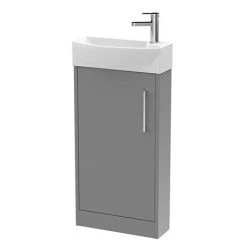 Arezzo Matt Grey 450mm 1TH Floor Standing Cloakroom Vanity Unit