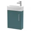 Arezzo Matt Green 450mm 1TH Wall Hung Cloakroom Vanity Unit