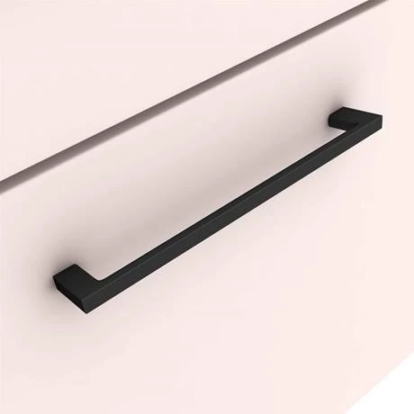 Arezzo Wall Hung Countertop Basin Unit - Pink with Matt Black Handle - 600mm inc. White Basin 2 Arezzo Wall Hung Countertop Basin Unit - Pink with Matt Black Handle - 600mm inc. White Basin - Image 2