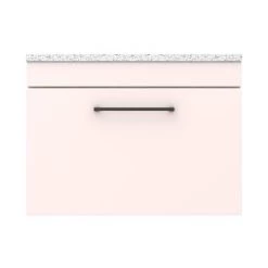 Arezzo Wall Hung Countertop Vanity Unit - Matt Pink - 600mm with White Worktop & Matt Black Handle -Arezzo Bathroom Furniture Shop AZP6WHWMBW d7 460