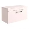 Arezzo Wall Hung Countertop Vanity Unit - Matt Pink - 800mm with Matt Black Handle