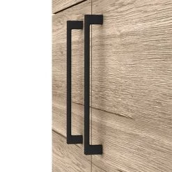 Arezzo Floor Standing Vanity Unit - Rustic Oak - 500mm with Matt Black Handles -Arezzo Bathroom Furniture Shop AZRO5FSVMB d3 460