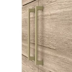 Arezzo Floor Standing Vanity Unit - Rustic Oak - 600mm with Brushed Brass Handles 8 Arezzo Floor Standing Vanity Unit - Rustic Oak - 600mm with Brushed Brass Handles -Arezzo Bathroom Furniture Shop AZRO6FSVBB d4 460